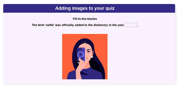 quiz question with image that you can make with FlexiQuiz