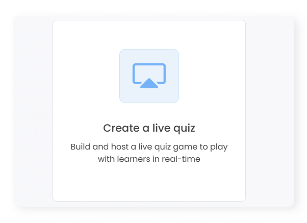 create a live quiz buitton